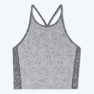 Summersalt The High Neck Midi Sports Bra Tank in Snake Print Gray Sz 14
